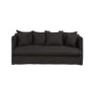 Charcoal Grey 3/4-Seater Washed Linen Sofa